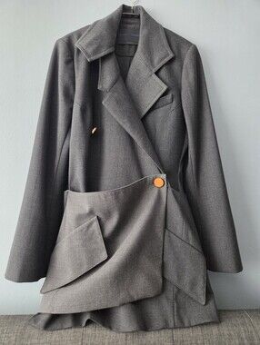 PROENZA SCHOULER GREY CHARCOAL TAILORED BLAZER, JACKET SIZE, US 10, NEW